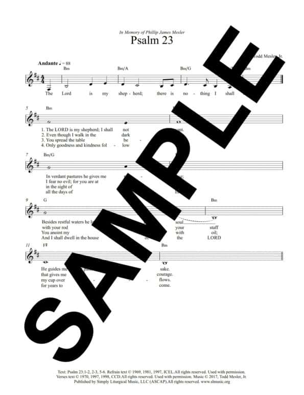 Psalm 23 Mesler Sample Lead Sheet scaled