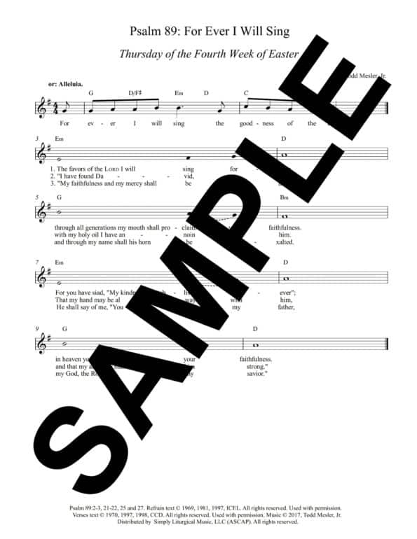 Psalm 89 For Ever I Will Sing Mesler Sample Lead Sheet East4 Thurs scaled