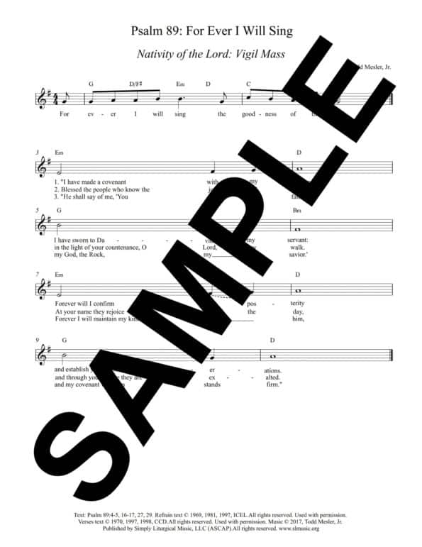 Psalm 89 For Ever I Will Sing Mesler Sample Lead Sheet Nativity Vigil scaled