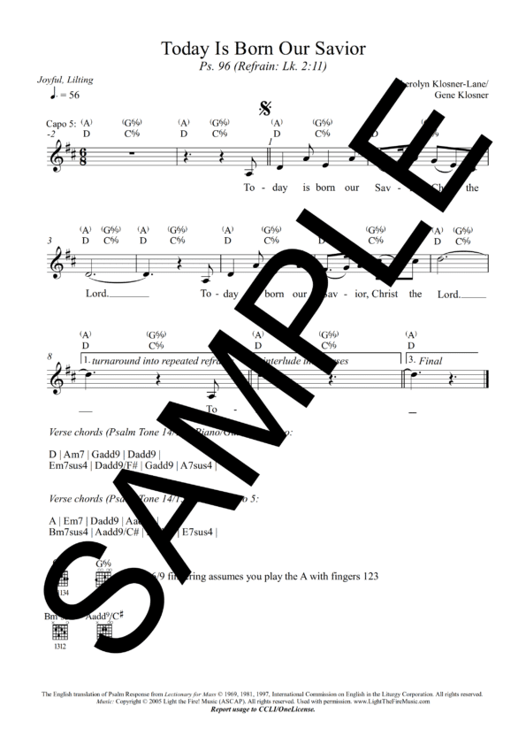 Psalm 96 Today Is Born Our Savior Klosner Samples CompletePDF 3 png