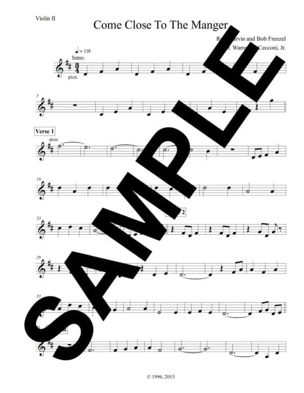 Come Close To The Manger Sample Violin II scaled