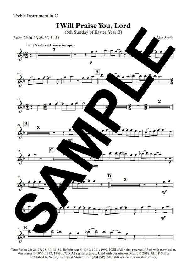 APSmith Psalm 22 Easter 5B Sample Treble Instrument in C scaled