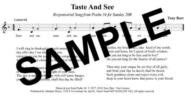 Psalm 34 20B Barr Sample Assembly