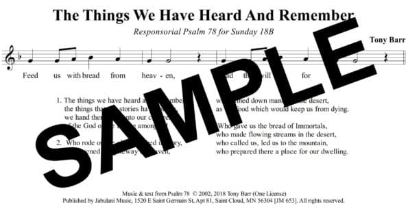 Psalm 78 Barr Sample Assembly