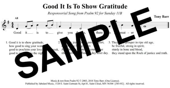 Psalm 92 OT 11B Barr Sample Assembly