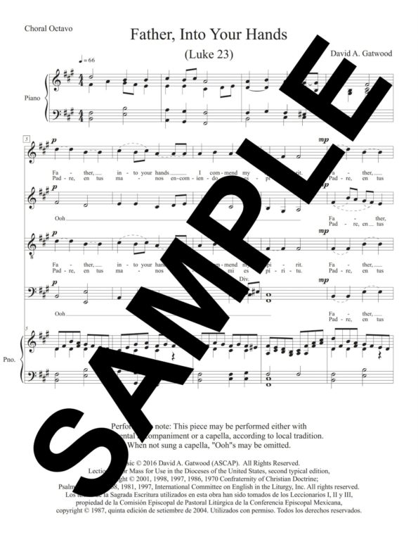 Father Into Your Hands Luke 23 Sample Choral Octavo scaled