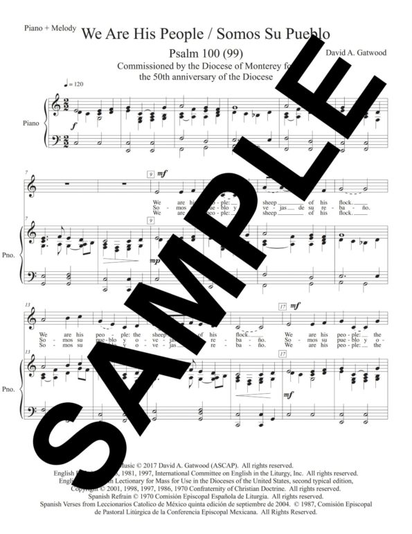 Psalm 100 Gatwood Sample Piano Melody scaled