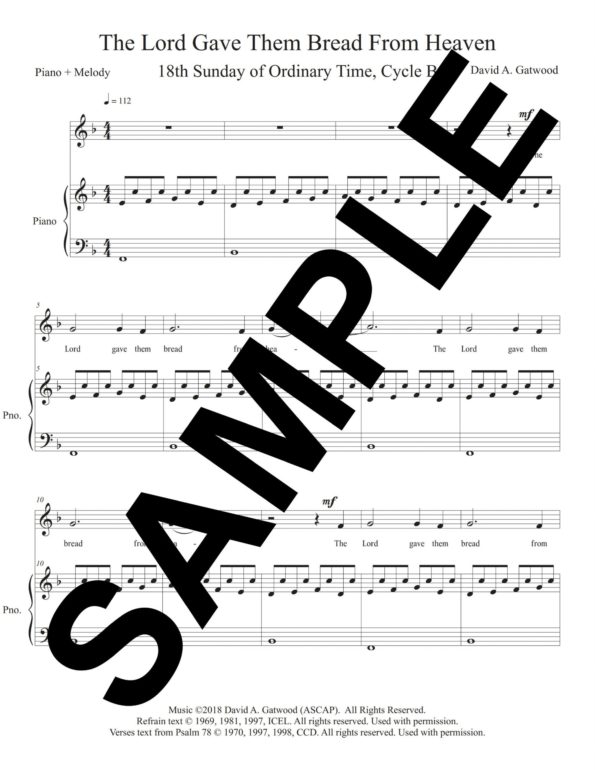 Psalm 78 Gatwood Sample Piano Melody scaled