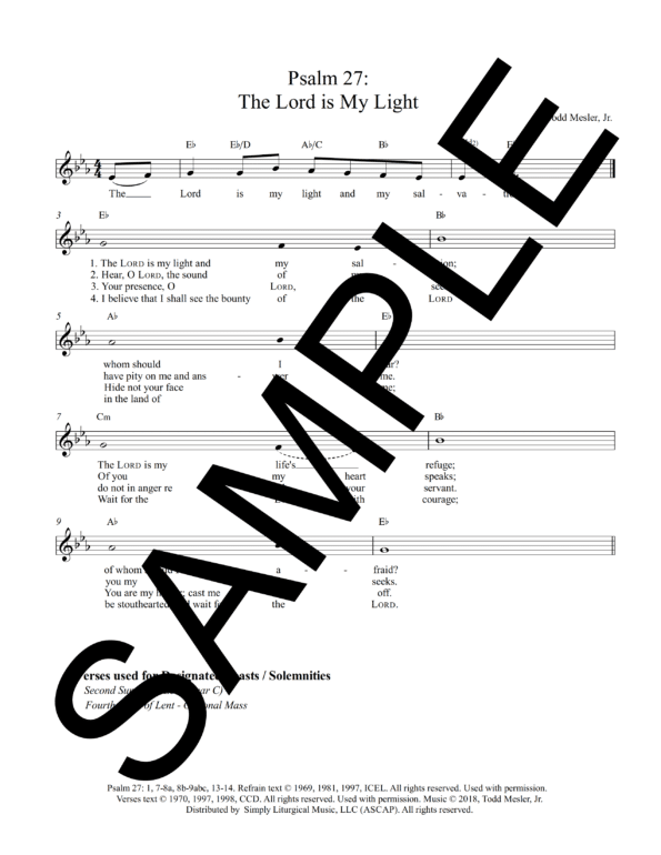 Psalm 27 The Lord is My Light Mesler Sample Lead Sheet 1 png