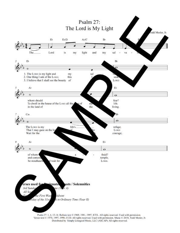 Psalm 27 The Lord is My Light Mesler Sample Lead Sheet 2 png