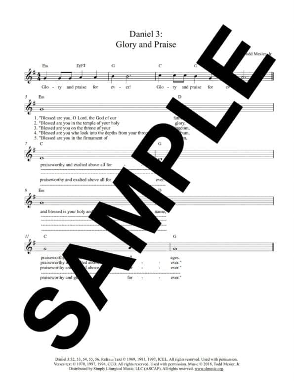 Daniel 3 Glory and Praise Mesler Sample Lead Sheet scaled