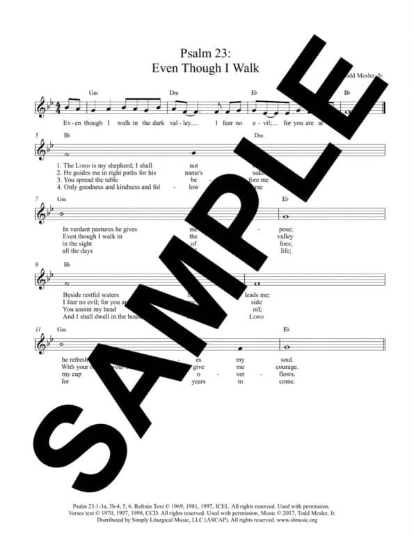 Psalm 23 Even Though I Walk Mesler Sample Lead Sheet scaled