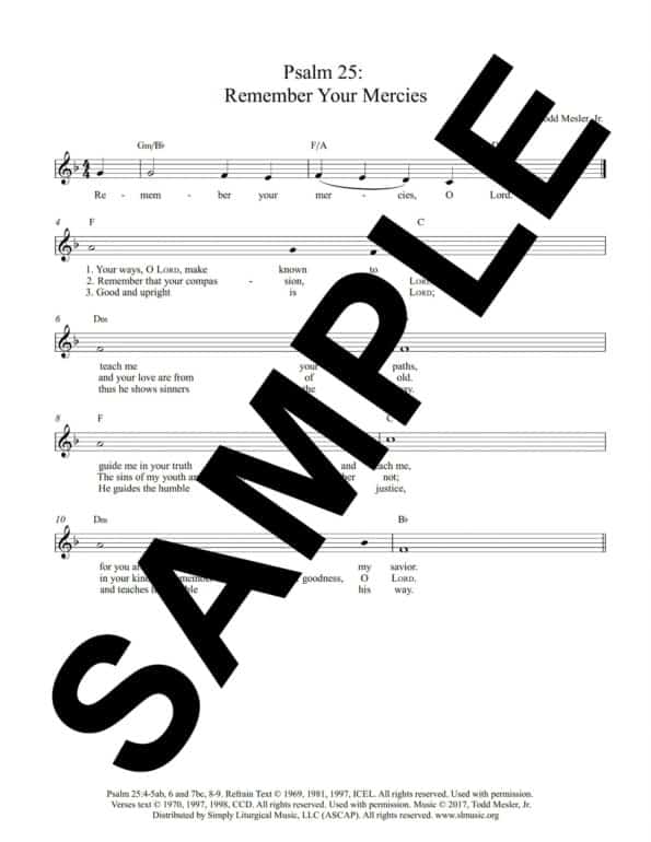 Psalm 25 Remember Your Mercies Mesler Sample Lead Sheet scaled