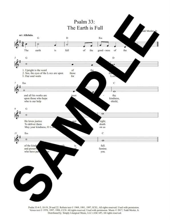 Psalm 33 The Earth is Full Mesler Sample Lead Sheet scaled