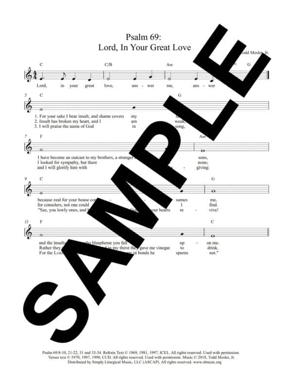 Psalm 69 Lord In Your Great Love Mesler Sample Lead Sheet scaled