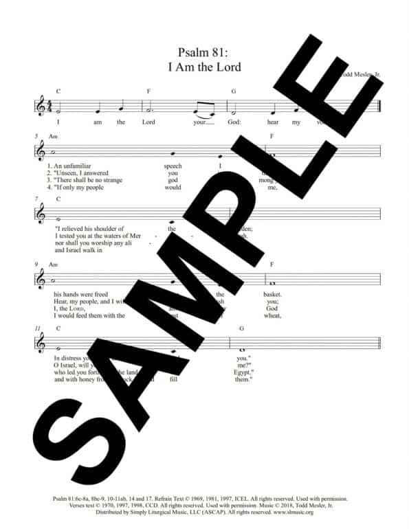 Psalm 81 I Am the Lord Mesler Sample Lead Sheet scaled