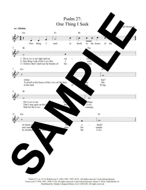 Psalm 27 One Thing I Seek Mesler Sample Lead Sheet 1 scaled