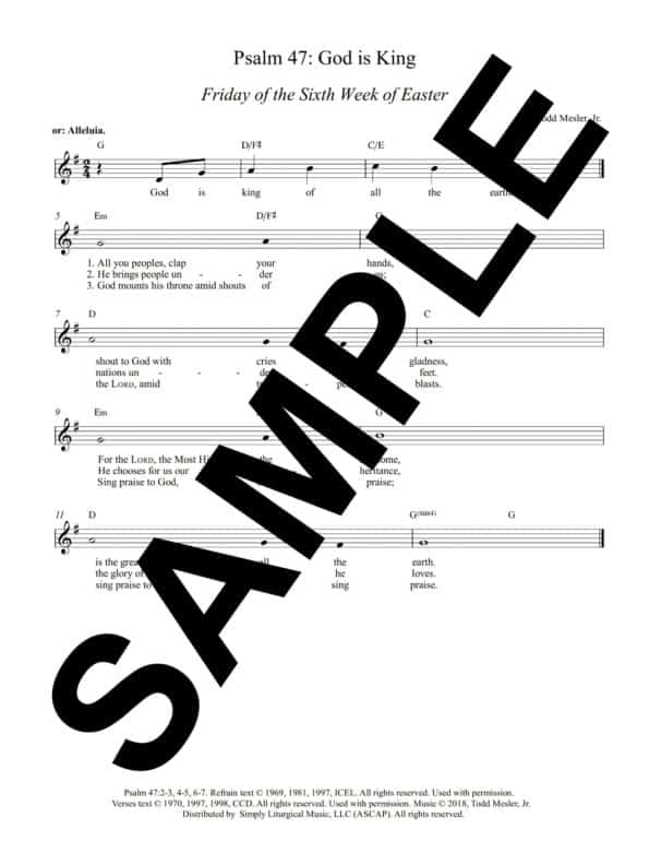 Psalm 47 God is King Mesler Sample Lead Sheet East6 Fri 1 scaled