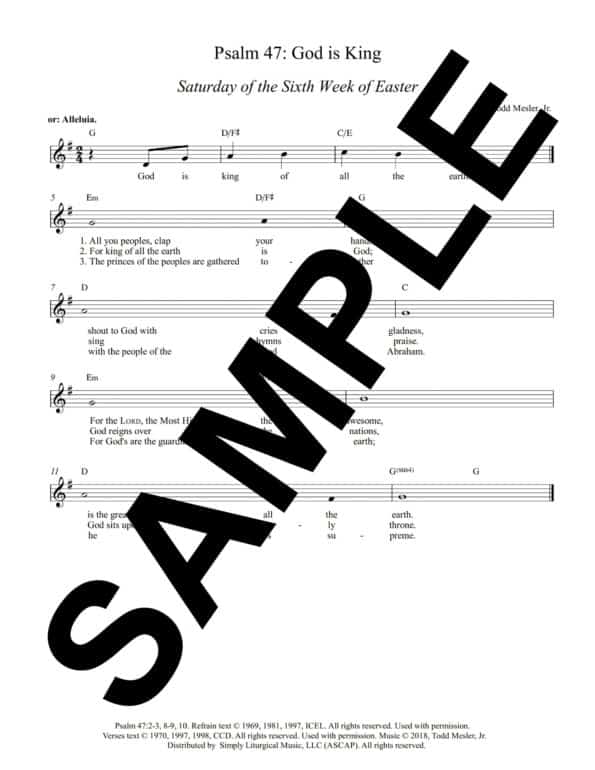 Psalm 47 God is King Mesler Sample Lead Sheet East6 Sat 1 scaled