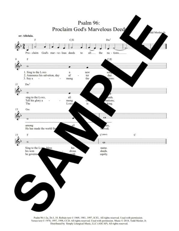 Psalm 96 Proclaim Gods Marvelous Deeds Mesler Sample Lead Sheet scaled