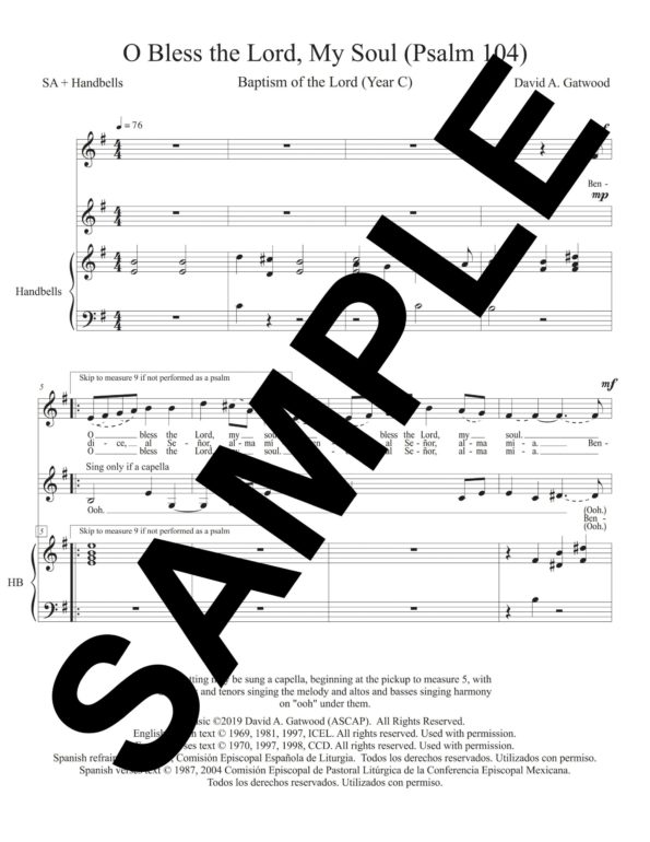 O Bless the Lord My Soul Psalm 104 Sample SA Handbells scaled