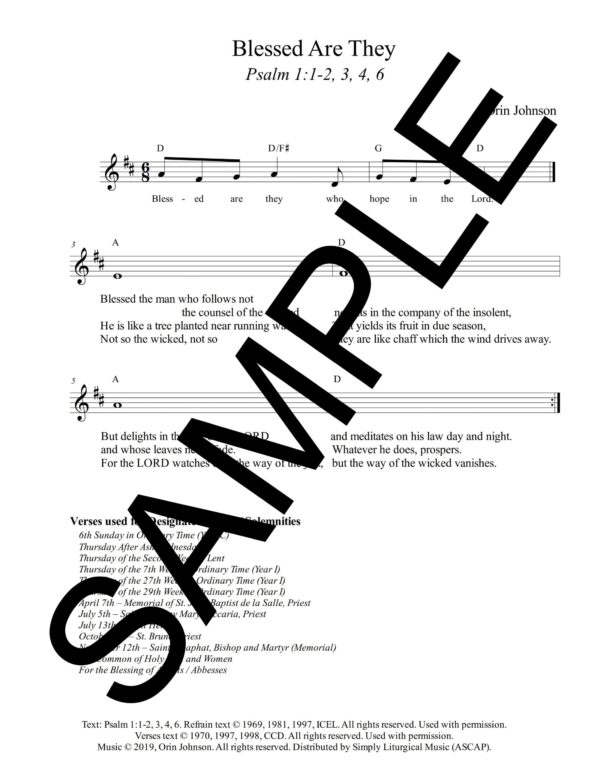 Psalm 1 Blessed Are They Johnson Sample Lead Sheet 1 scaled