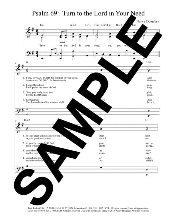 Psalm 69 Turn to the Lord in Your Need Douglass SampleOctavo scaled