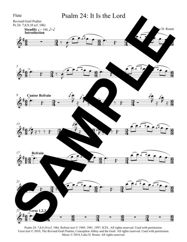 Psalm 24 It is the Lord Rosen Sample Musicians Parts 2 scaled