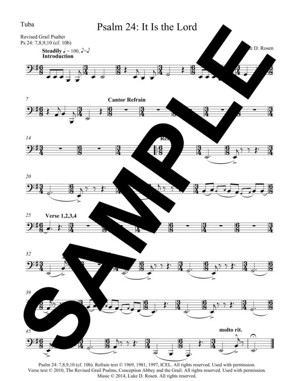 Psalm 24 It is the Lord Rosen Sample Musicians Parts 9 scaled