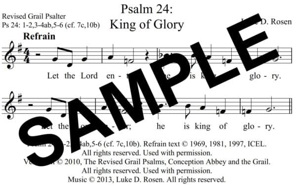 Psalm 24 King of Glory Rosen Sample Assembly