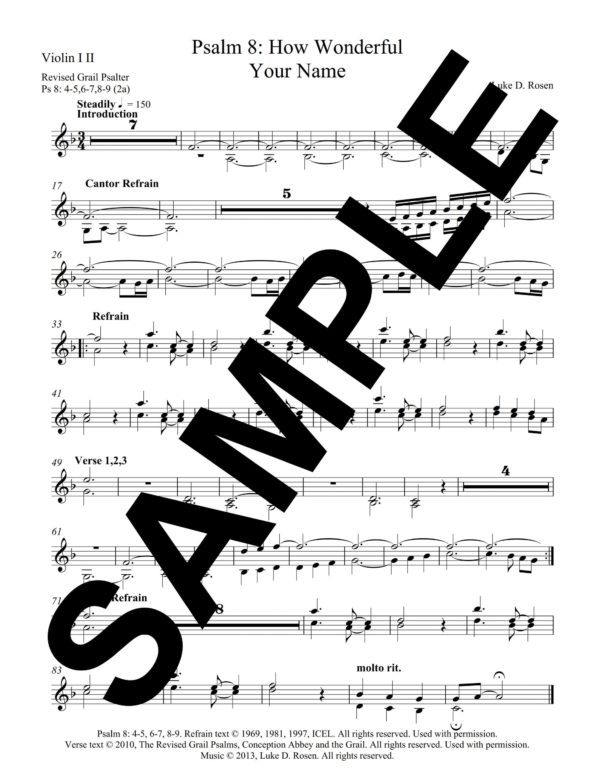 Psalm 8 How Wonderful Your Name Rosen Sample Musicians Parts 10 scaled