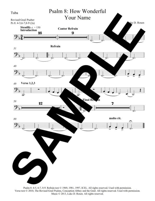 Psalm 8 How Wonderful Your Name Rosen Sample Musicians Parts 9 scaled