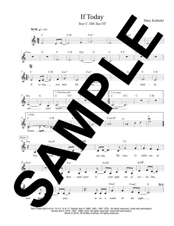 Psalm 90 If Today Kulinski Sample Lead Sheet scaled