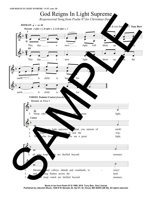 2. Xmas Dawn Ps 97 God Reigns In Light Supreme JM 59 Sample Musicians Parts 2 scaled