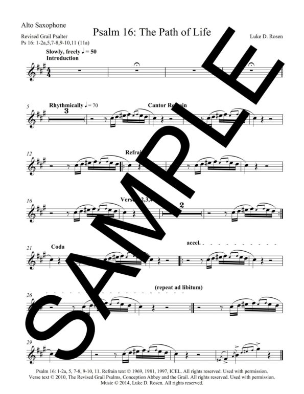 Psalm 16 The Path of Life ROSEN Sample Musicians Parts 5 scaled