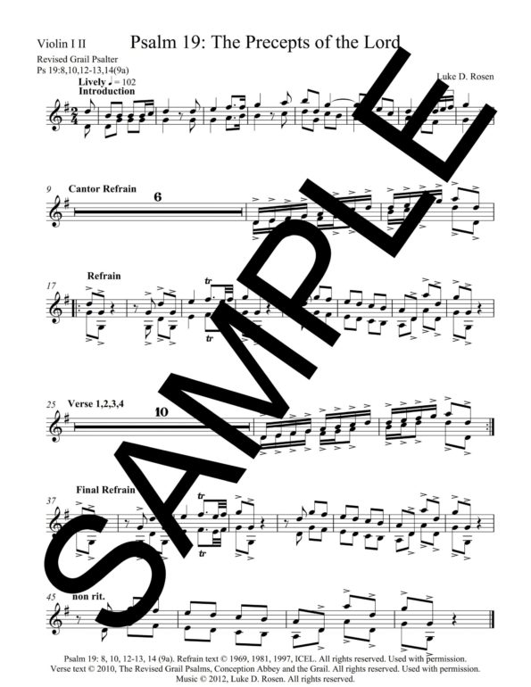 Psalm 19 The Precepts of the Lord ROSEN Sample Musicians Parts 11 scaled