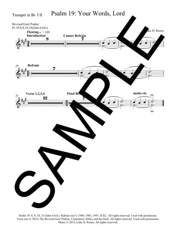 Psalm 19 Your Words Lord ROSEN Sample Musicians Parts 8 scaled