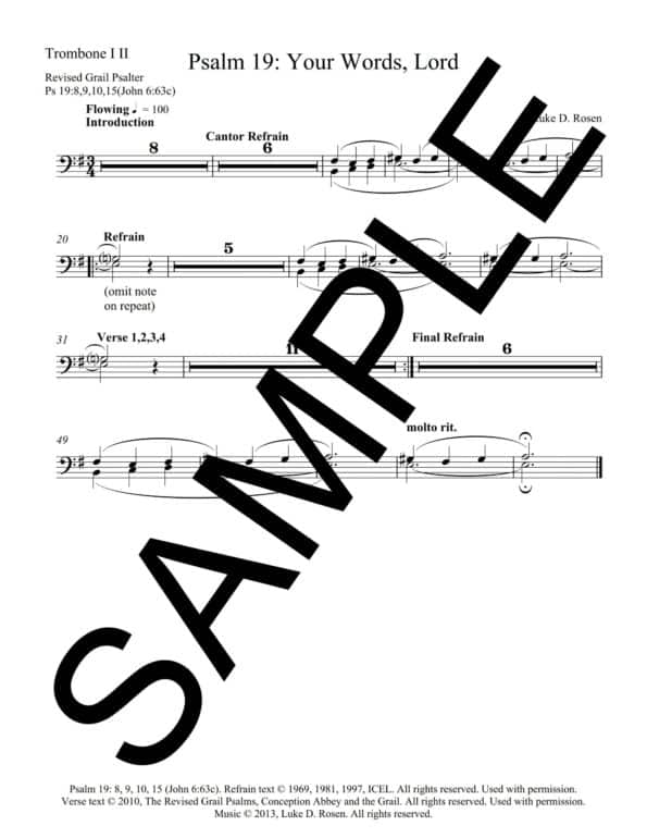 Psalm 19 Your Words Lord ROSEN Sample Musicians Parts 9 scaled