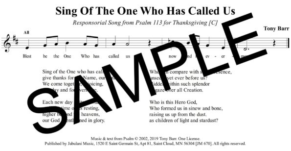 Tgiving Ps 113 Sing Of The One Who Has Called Us Sample Assembly scaled