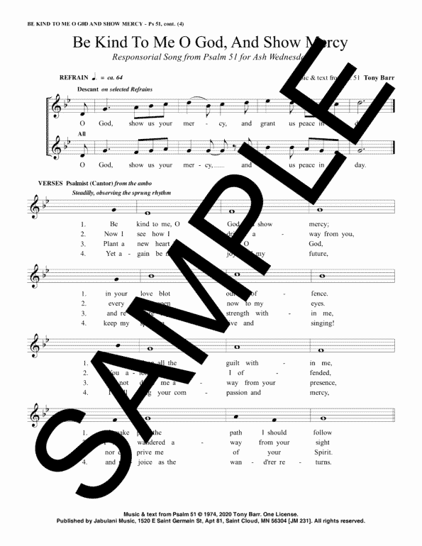 AW Ps 51 Be Kind To Me O God And Show Mercy jm 231 Sample Complete PDF 3