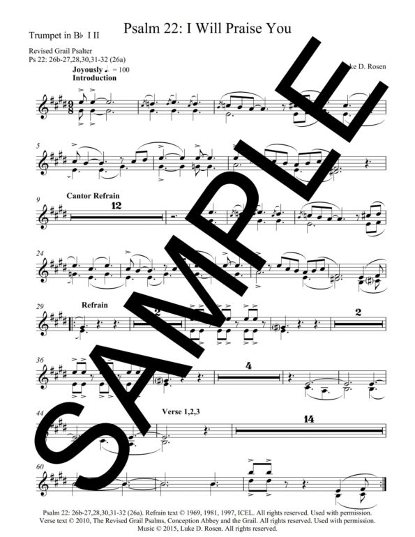 Psalm 22 I Will Praise You ROSEN Sample Musicians Parts 8 scaled