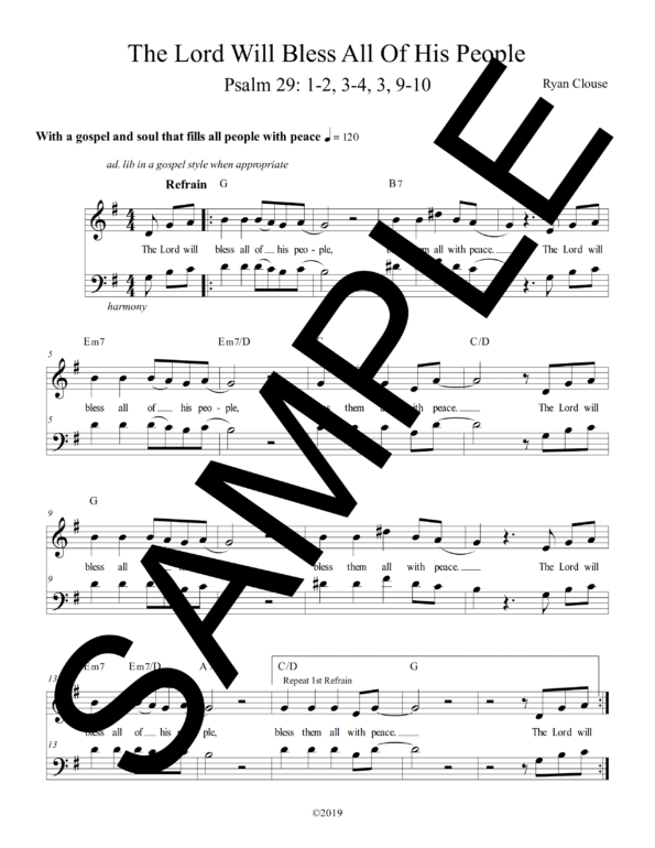 The Lord Will Bless all of His People Clouse Sample LeadSheet Harmonies 1 png