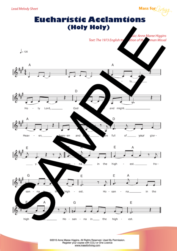 Mass for Living Higgins Ecumenical Edition Sample Lead Sheet 1 png