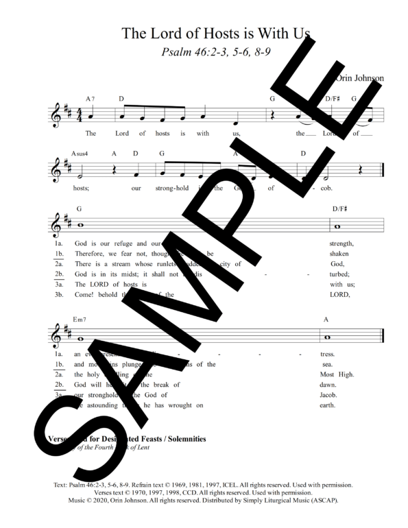 Psalm 46 The Lord God Of Hosts Is With Us Johnson Sample Lead Sheet 1 png