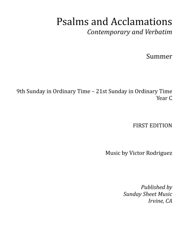Sample Psalms and Acclamations Rodriguez Summer Year C2
