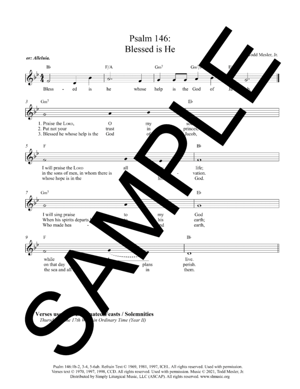 Sample Psalm 146 Blessed is He Mesler Lead Sheet1