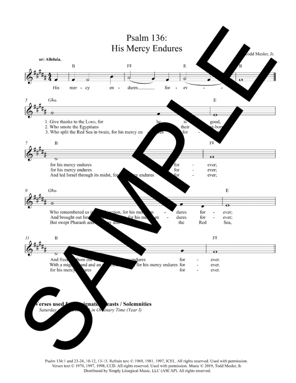 Sample Psalm 136 His Mercy Endures Mesler1 05