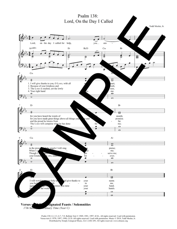 Sample Psalm 138 Lord On the Day I Called Mesler Octavo1 07