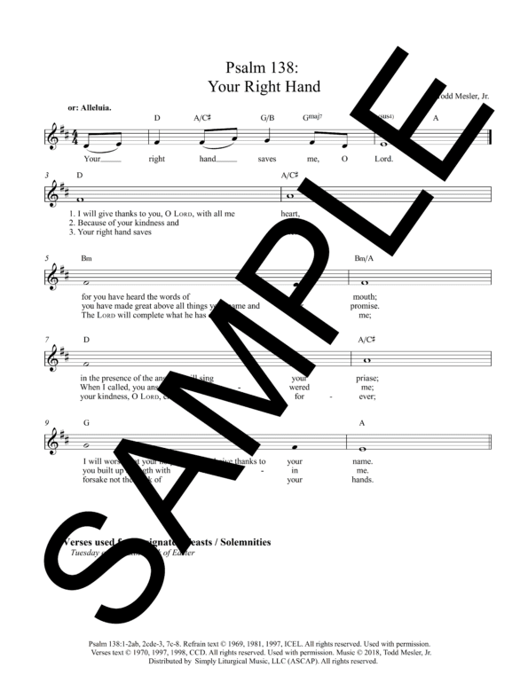 Sample Psalm 138 Your Right Hand Mesler Lead Sheet1 07