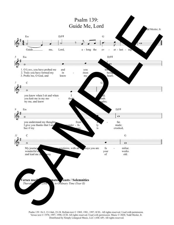 Sample Psalm 139 Guide Me Lord Mesler Lead Sheet1 07